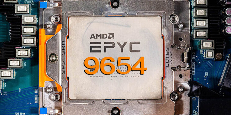 C'est la performance de l'impressionnant 96 Core AMD EPYC 9654