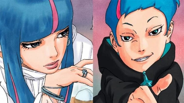 Naruto montre les dessins officiels d'Eida et de Daemon.