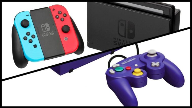 Un joueur personnalise sa Nintendo Switch et ses manettes dans le style GameCube.