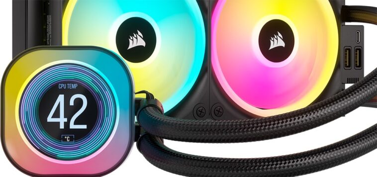 CORSAIR iCUE LINK Liquid LCD AIO avec écran LCD circulaire