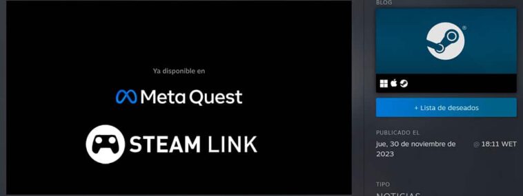 Steam Link arrive sur les lunettes Meta Quest 2, 3 et Pro VR