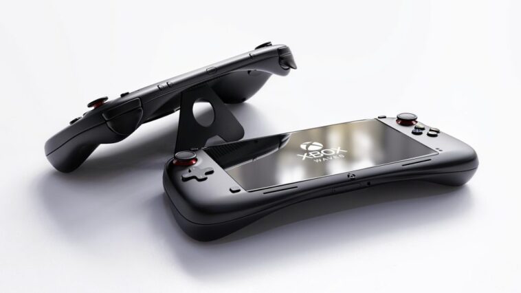 Concepto de una Xbox portable por Zack Maxwell en ArtStation.