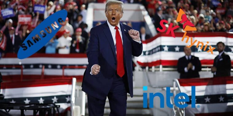 Intel, Samsung et SK Hynix ne pourront pas fabriquer avec la technologie américaine en Chine, mais reporter le tarif de 25% au matériel