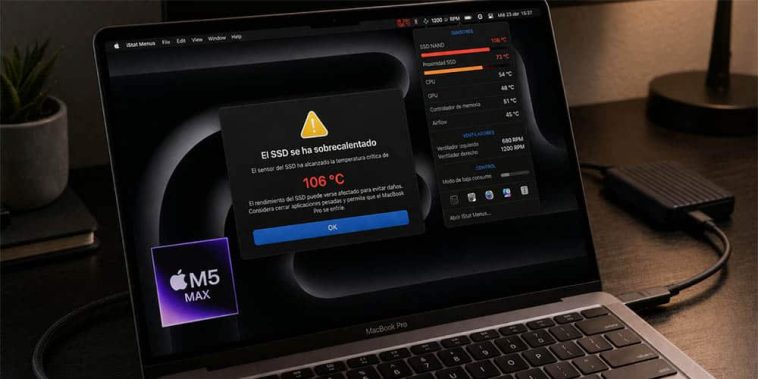 Le SSD du MacBook Pro M5 Max atteint 100°C