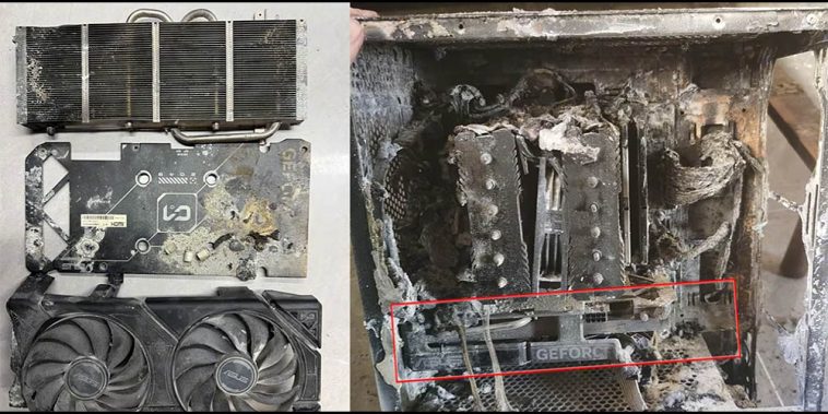 Un RTX 4060 survit à un incendie et seul le boîtier a été endommagé