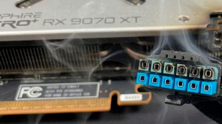 Sapphire NITRO+ RX 9070 XT avec connecteur 12V-2×6 brûlé